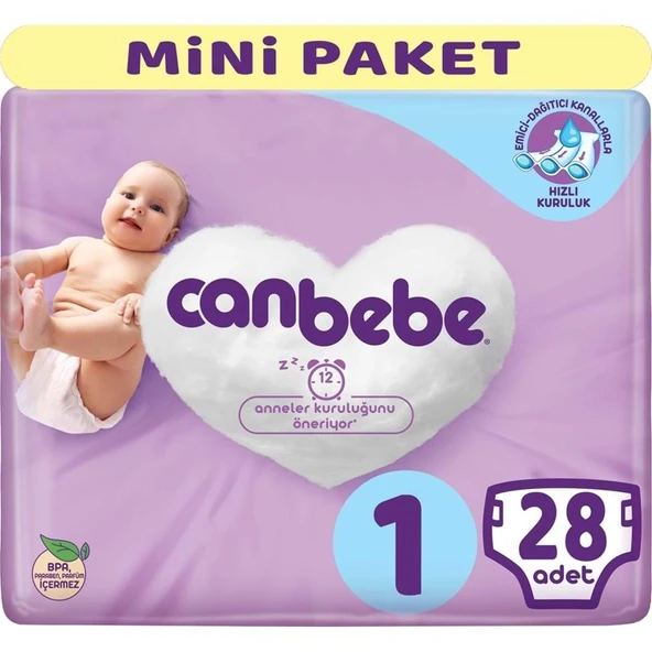 Canbebe Bebek Bezi Beden:1 (2-5Kg) Yeni Doğan 28 Adet Mini Pk ürün görseli