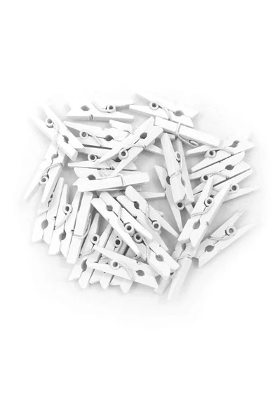 pilelistore Fotoğraf Albüm 100'lü Beyaz Ahşap Mandal 2.5cm (10'lu Paket-1000 Adet)