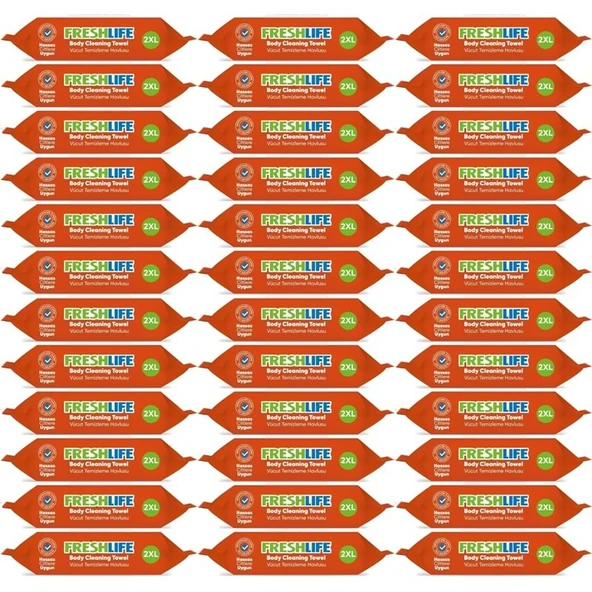 Freshlife Hasta Vücut Temizleme Islak Mendil Havlu 50 Yaprak XL (36 Lı Set)
