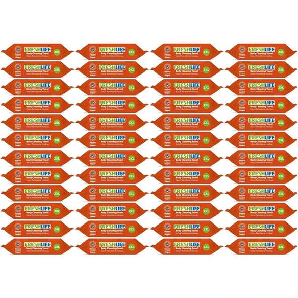 Freshlife Hasta Vücut Temizleme Islak Mendil Havlu 50 Yaprak XL (48 Li Set)