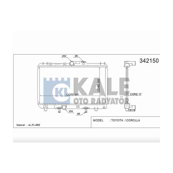RADYATÖR SU COROLLA  93-00 AE-101/111 A-T BRAZING ürün görseli