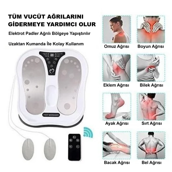 HyMark Ayak Masaj Cihazı Kumandalı Elektrikli Akupunktur Noktaları Ayak Bacak Terapisi - 4