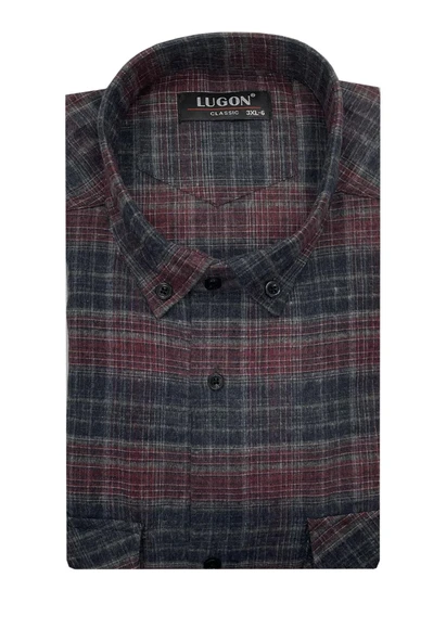 Kaşmir Büyük Beden Klasik Çift Cepli Erkek Gömlek - 7395 - 6