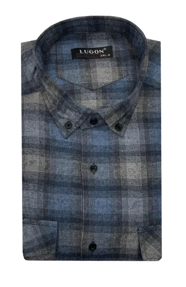 Kaşmir Büyük Beden Klasik Çift Cepli Erkek Gömlek - 7395 - 12