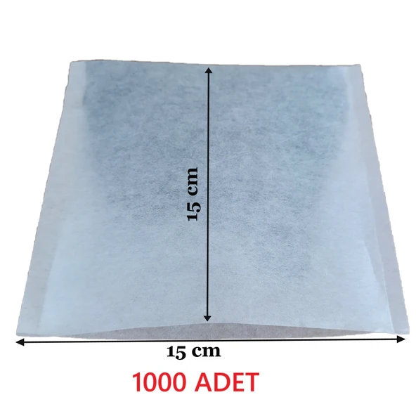 Çay Demleme Filtresi Boş Demlik Poşeti Büyük Endüstriyel Boy Kazan Galoşu Bonesi 15x15 cm 1000 Adet Ev Otel Cafe Horeca