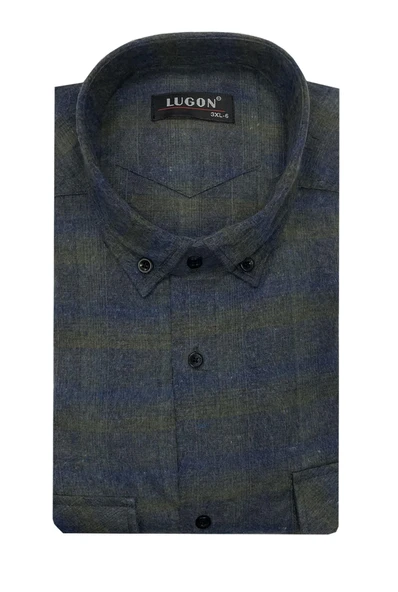 Kaşmir Büyük Beden Klasik Çift Cepli Erkek Gömlek - 7395 - 10