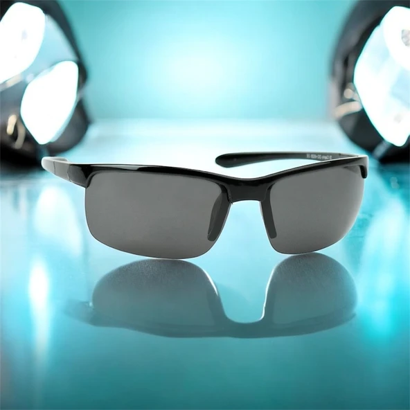 Di Caprio DC4028BLACK Siyah Oval Esnek Yarım Çerçeve Polarize Camlı Erkek Güneş Gözlüğü - 4