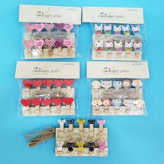 pilelistore Ahşap Notluk İpli Mandal