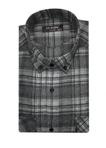 Kaşmir Büyük Beden Klasik Çift Cepli Erkek Gömlek - 7395 - 4