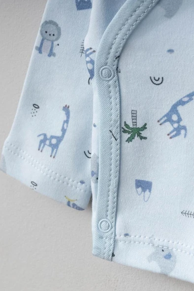 Bebitof %100 Pamuk Palmiye Desenli 5 Parça Yenidoğan Hastane Çıkışı Zıbın Seti BBTF.MV.20121 - 3