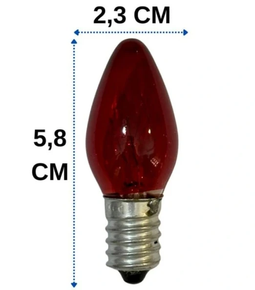 ENDER E-14 İnce Duylu RENKLİ Gece Lambası Abajur Ampulü 7w 220v (Parfüm Ampul) - 3