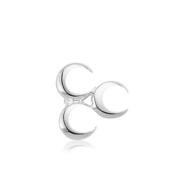 pilelistore 925 Ayar Gümüş Üç Hilal Rozet