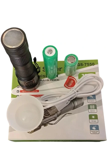 GOLD SILVER 30w Profesyonel Şarjlı Ledli Elfeneri 3 Kademeli Işık Ve Flaşör IP44 - 3