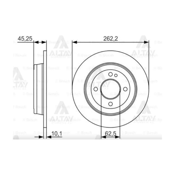 FREN DISKI ACCENT 12-18 BLUE / I-20 15-21 / RIO 12-16 / RIO 06-11 / BAYON 21= ARKA DÜZ 262-4 ürün görseli