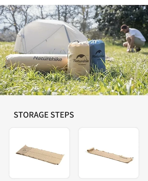 Naturehike Ultralight Çift Kişilik Şişme Kamp Matı 185*130*2.5 cm Sarı - 5