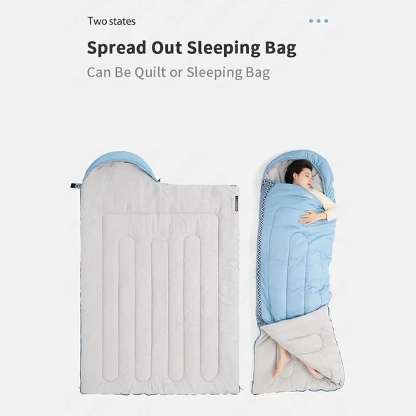 Naturehike Zarf Tarzı Kapüşonlu Uyku Tulumu -10°C Gri Left (Sol) - Resim 8