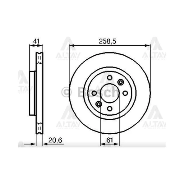 FREN DISKI LOGAN 09= / SANDERO 08= / CLIO II 98= / KANGOO 98= / MEGANE I 98= / ÖN HAVALI 259-4 ürün görseli
