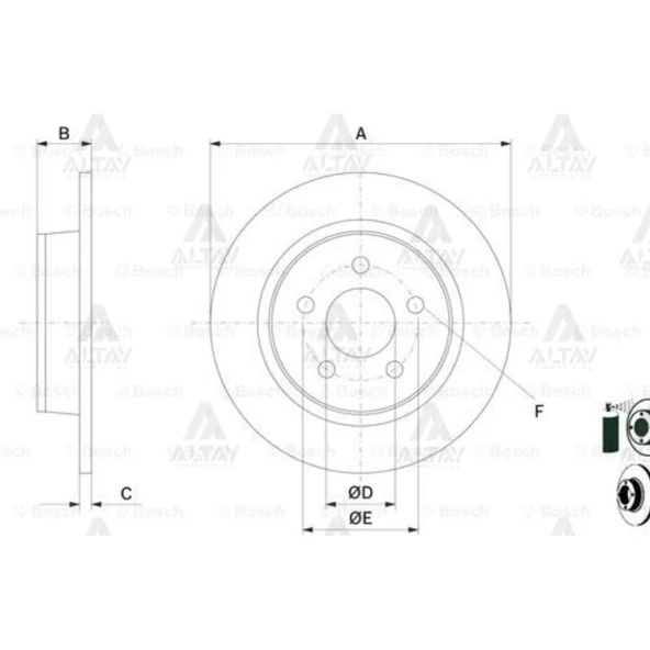 FREN DISKI C-MAX 07-11 / FOCUS II 04-11 / S40 II 04= / ARKA DÜZ 280-5 ürün görseli