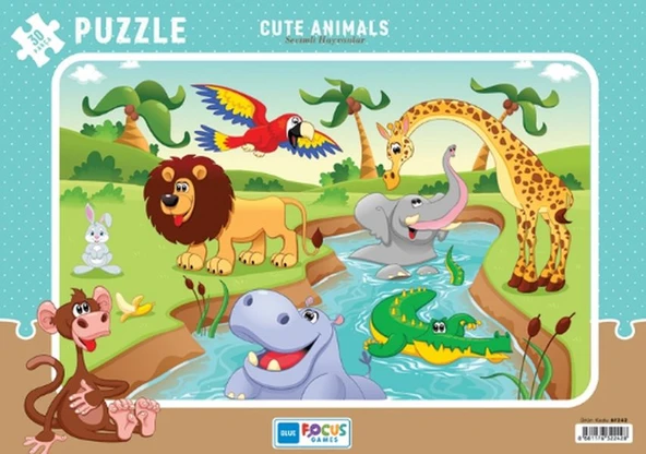 Blue Focus Cute Animals - Sevimli Hayvanlar Puzzle 30  Parça ürün görseli
