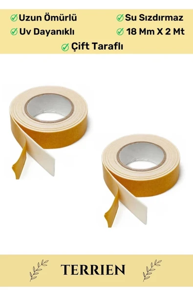 Süper Güçlü Uzun Ömürlü Kuvvetli Yapışkan Kolay Uygulanır İz Bırakmaz Çift Taraflı Köpük Bant - 2