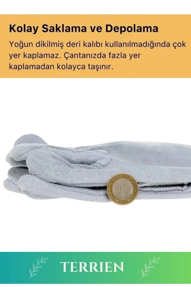 Premium Serisi Yanmaz Isıya Dayanıklı Eldiven Kaynak Yangın İçin Su Geçirmez Çok Amaçlı Deri Eldiven - 3