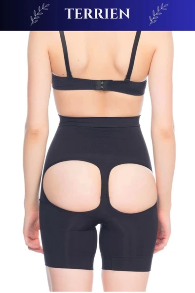 Özel Üretim Toparlayıcı Sıkılaştırıcı Şekillendiri İz Göstermez Kaymaz Kadın Popo Açık Paçalı Korse - Resim 3