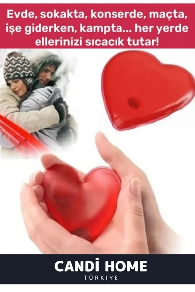 2 li Set Kalp Görünümlü El Isıtıcısı Sihirli Jel Isıtıcı Torba Kalpli Cep Sobası - 4