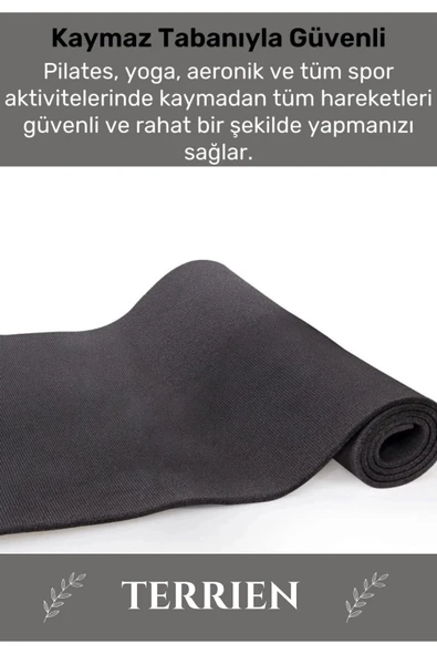 Özel Konfor Modeli Çift Taraflı Kaymaz Silinebilir Antibakteriyel Yoga Meditasyon Minderi 6,5mm Mat - 3