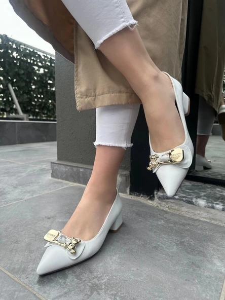 Jies Beyaz Topuklu Ayakkabı - Resim 2