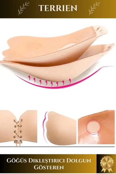 Özel Üretim Kaymaz Dikişsiz Göğüs Dikleştirici Dolgun Gösteren Toparlayıcı Askısız Yapışkanlı Sütyen - 3