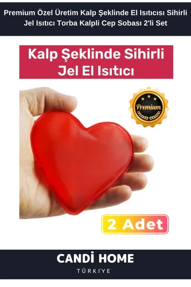 2 li Set Kalp Görünümlü El Isıtıcısı Sihirli Jel Isıtıcı Torba Kalpli Cep Sobası - 2