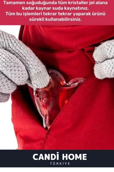 2 li Set Kalp Görünümlü El Isıtıcısı Sihirli Jel Isıtıcı Torba Kalpli Cep Sobası - 5