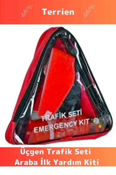 TSE Belgeli Tüvtürk Uyumlu Bez Çantalı Karayollarına Uygun Araba Oto Araba Üçgen Trafik Seti