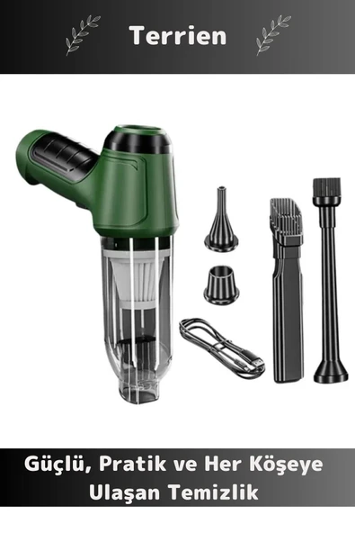 Premium 12000Pa Çekiş 2000mAh Pil Otomatik Aydınlatma Taşınabilir Akülü Araç Süpürgesi - 2