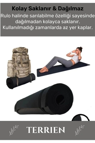 Özel Konfor Modeli Çift Taraflı Kaymaz Silinebilir Antibakteriyel Yoga Meditasyon Minderi 6,5mm Mat - 5