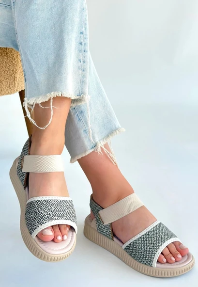 Jake Yeşil Hasır Cilt Sandalet ürün görseli 1