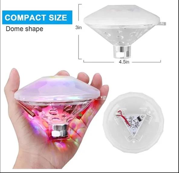 pilelistore Sıcak LED sualtı gece lambası banyo yüzme havuz ışığı