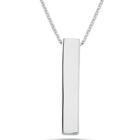 pilelistore Gümüş Erkek Çubuk Kolye - 2