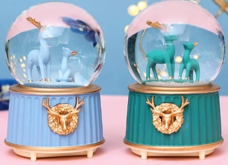 pilelistore Mavi-Yeşil Geyik Kar Küresi Küçük Boy - 2