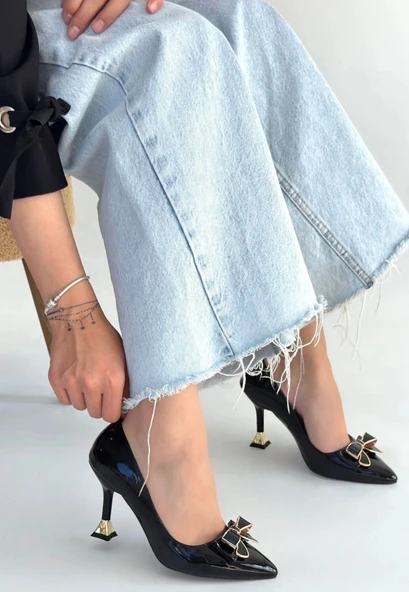 Coby Siyah Rugan Topuklu Ayakkabı ürün görseli 1