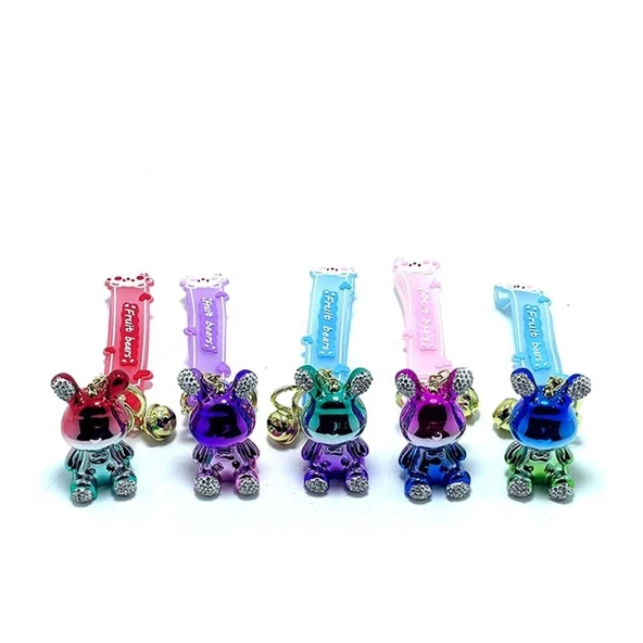 pilelistore Taşlı Ayıcık Silikon Anahtarlık - 2