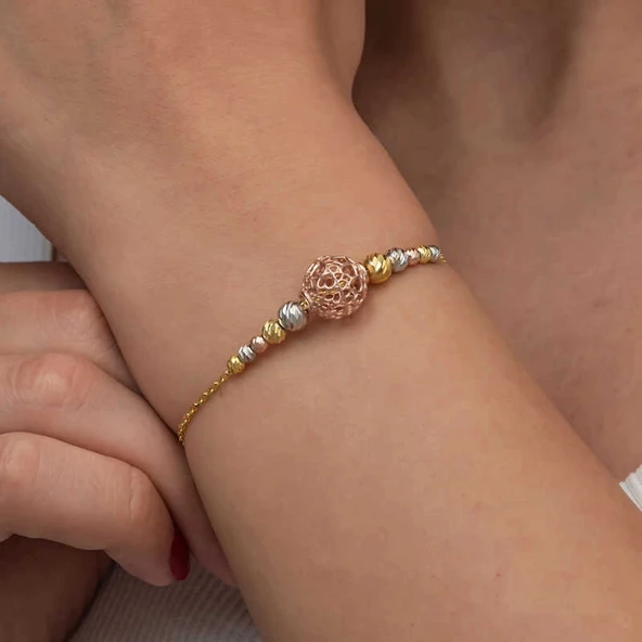 pilelistore Gümüş Renkli Top Dorika Kadın Bileklik ürün görseli