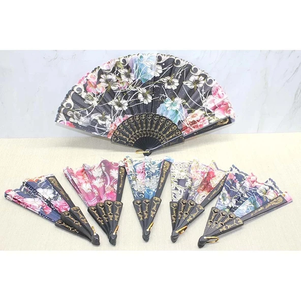 pilelistore Plastik Çiçek Desenli Yelpaze - 2