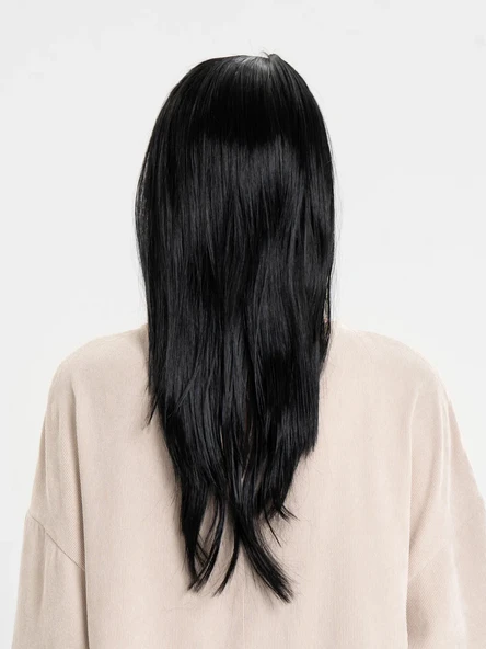 pilelistore Siyah Renk Uzun Parti Peruğu - Resim 2
