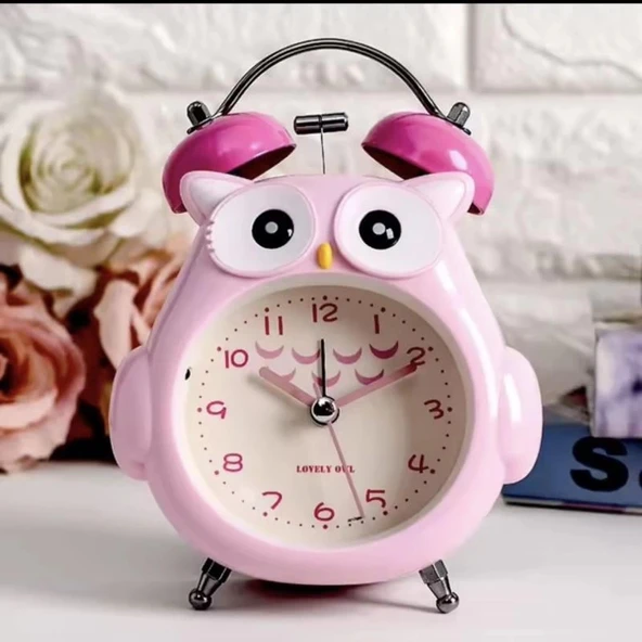 pilelistore Baykuş Işıklı Masaüstü Saat - 2