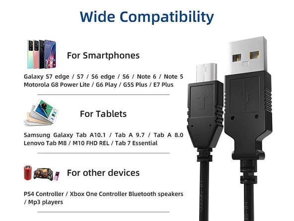 Micro Usb Kablo 50 cm 10 adet - Resim 4