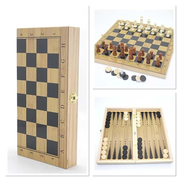 pilelistore Ahşap Satranç ve Tavla Seti - 2