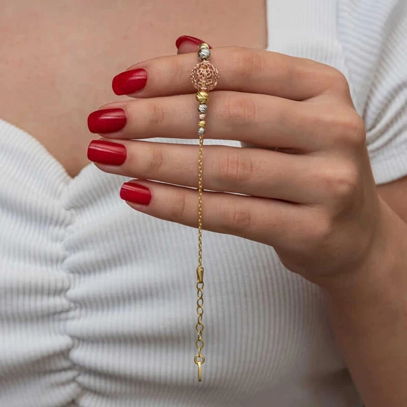 pilelistore Gümüş Renkli Top Dorika Kadın Bileklik - Resim 2