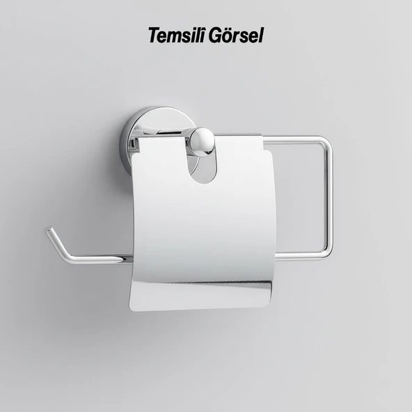 Kapalı Kağıt Havluluk Krom Gümüş Metal Duvara Monte Vidalı Banyo Tuvalet Mutfak Kağıt Havluluk 25 cm - Resim 5