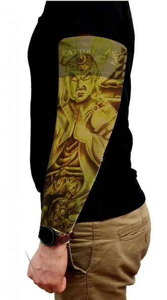 pilelistore Giyilebilir Kol Dövmesi Çorap Dövme 3D Baskılı Kol Bacak Dövme 2 Adet Model 4